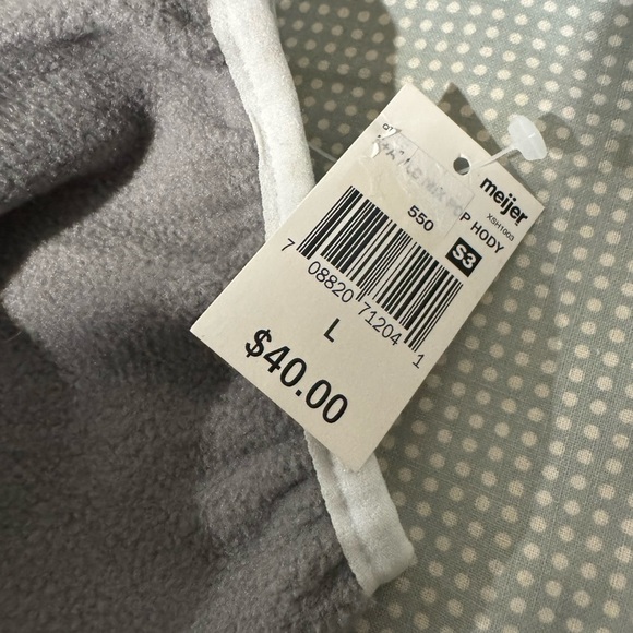 Edgar Ash Polyester Size Large 1/4 Zip Long Sleeve Two Tone Fleece Pullover New - Picture 8 of 10